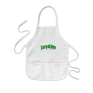 Avental Infantil Nome Jayden Verde,
