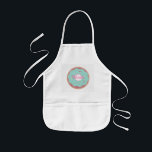 Avental Infantil Nome Personalizado do Ombre Teal Bakery Rosquinha<br><div class="desc">Fosco de Rosquinha Teal com Prévia</div>