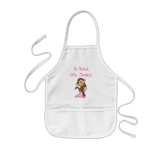 Avental Infantil O macaco de Nana - t-shirt e presentes cor-de-rosa