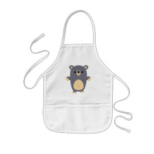 Avental Infantil O urso azul grande bonito dos desenhos animados
