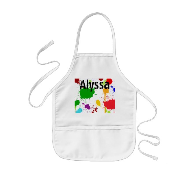 Avental Infantil Paint Splats Personalised Kid's Apron (Frente)