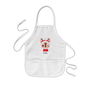 Avental Infantil Papais noeis de Natal bonitos Cabeça de Rebelde