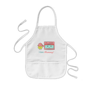 Avental Infantil Para a Mamãe - Cupcake fofo presenteando flor para