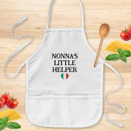 Avental Infantil Pequeno Ajudante da Nonna - Coração da Bandeira It