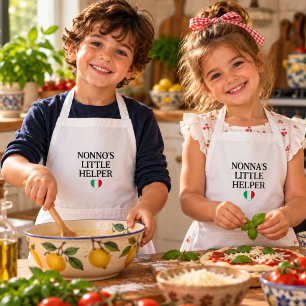 Avental Infantil Pequeno Ajudante da Nonna - Coração da Bandeira It