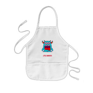 Avental Infantil Pequeno monstro (texto personalizável)