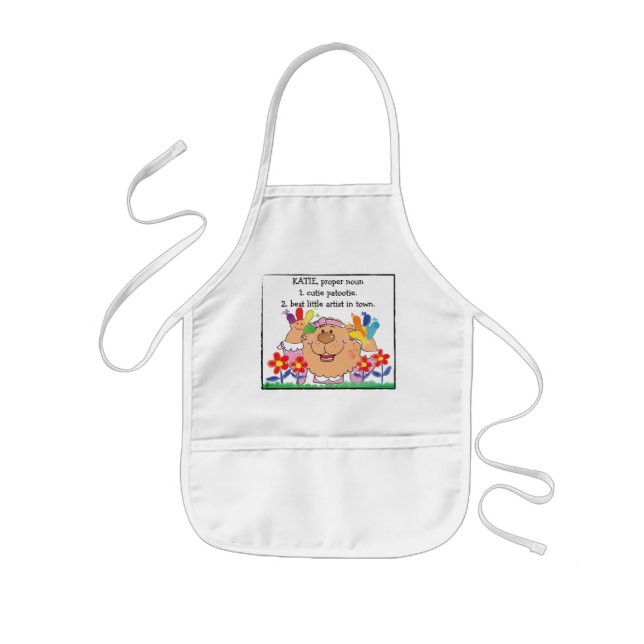 Avental Infantil Personalize o Apron para o "Melhor Pequeno Artista (Frente)