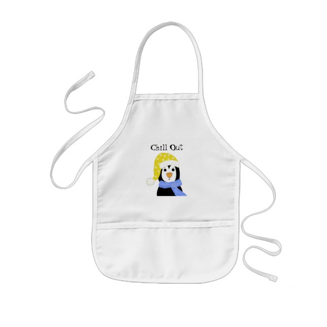 Avental Infantil Pinguim de desenho animado (Frente)