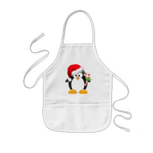 Avental Infantil Pinguim do Natal