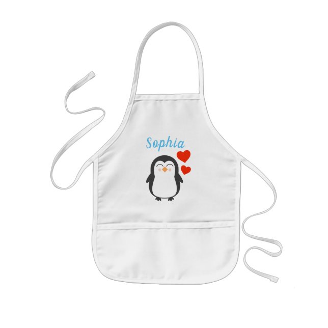 Avental Infantil Pinguim Personalizado Bonito (Frente)