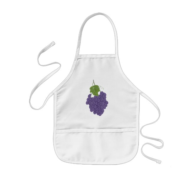 Avental Infantil Pintura de Aprons de Uvas Roxas (Frente)