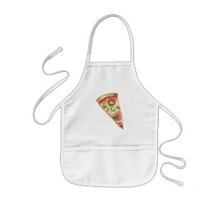 Avental Infantil pizza de fatia aquarela
