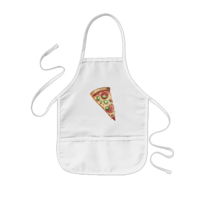 Avental Infantil pizza de fatia aquarela (Frente)