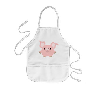 Avental Infantil Porco de Cartoon Baixo Bonito Apron Crianças