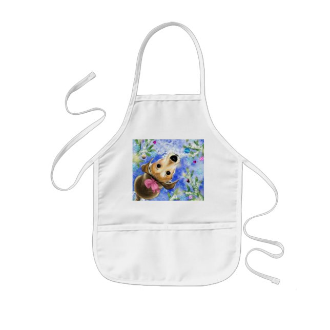Avental Infantil Puppy Com Fita Cor-De-Rosa - Cujo Cachinho (Frente)
