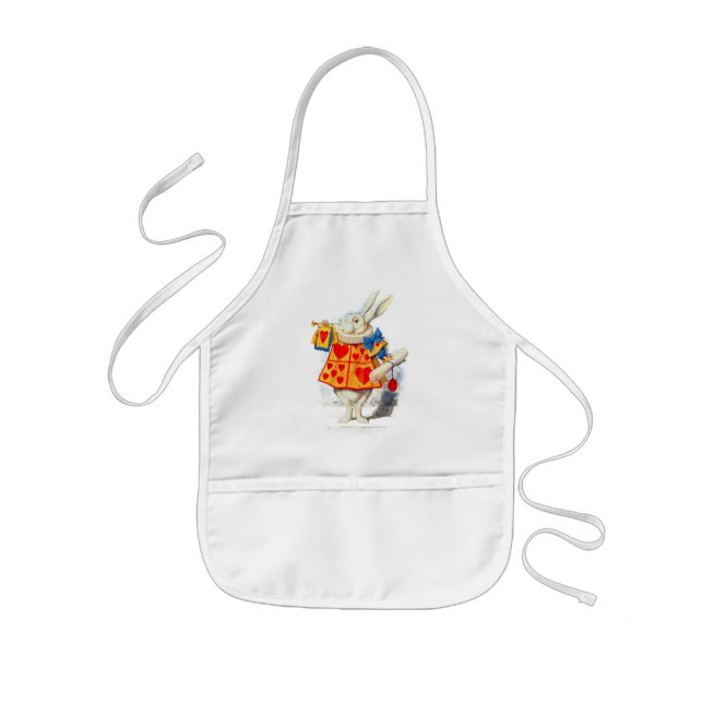 Avental Infantil Rabbitt de Alice no ~Apron do país das maravilhas (Frente)