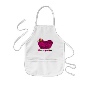 Avental Infantil Ram Ovelino Chinês Ano Rosa Crianças Apron