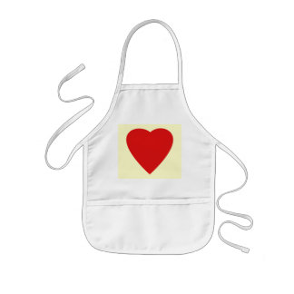 Avental Infantil Red and Cream Love Heart Design.
