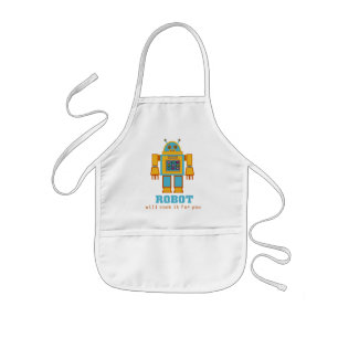 Avental Infantil Robô Retro
