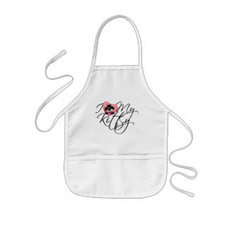 Avental Infantil Rosa, adoro meus Camisetas e presentes Gatinhos
