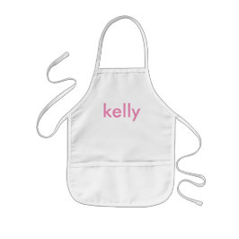 Avental Infantil Rosa Minimalista Personalizado