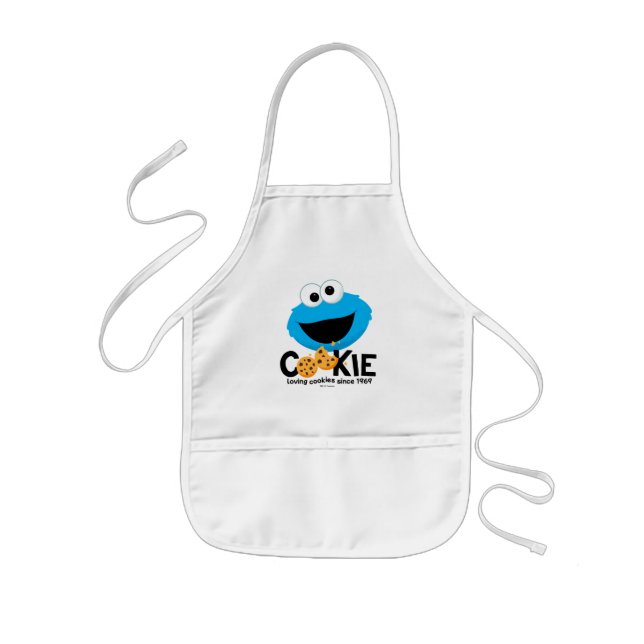Avental Infantil Rua Sésamo | Cookie Monster Loving Cookies (Frente)