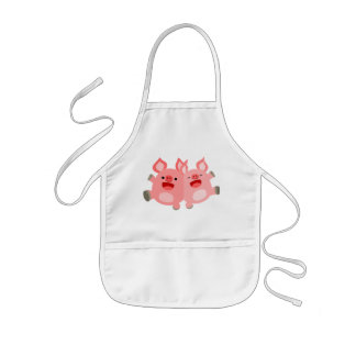 Avental Infantil SIM! Porcos de Cartoon Bonitos Crianças Apron