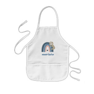 Avental Infantil Sloth Rainbow Name