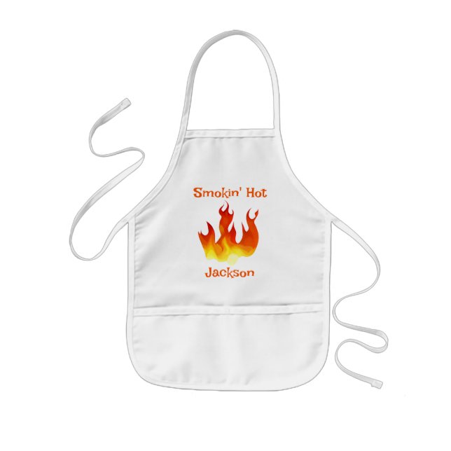 Avental Infantil Smokin Hot Orange and Red Flame Personalized (Frente)
