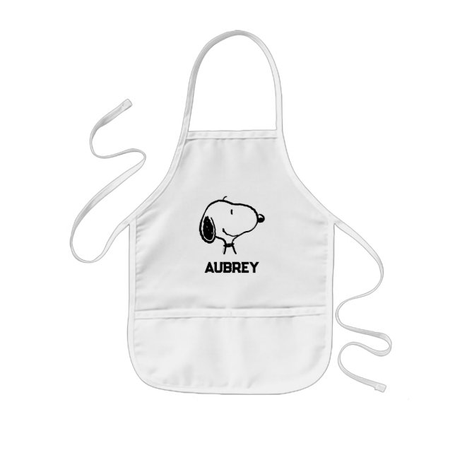 Avental Infantil Snoopy Smile Giggle Laugh | Adicione seu nome (Frente)