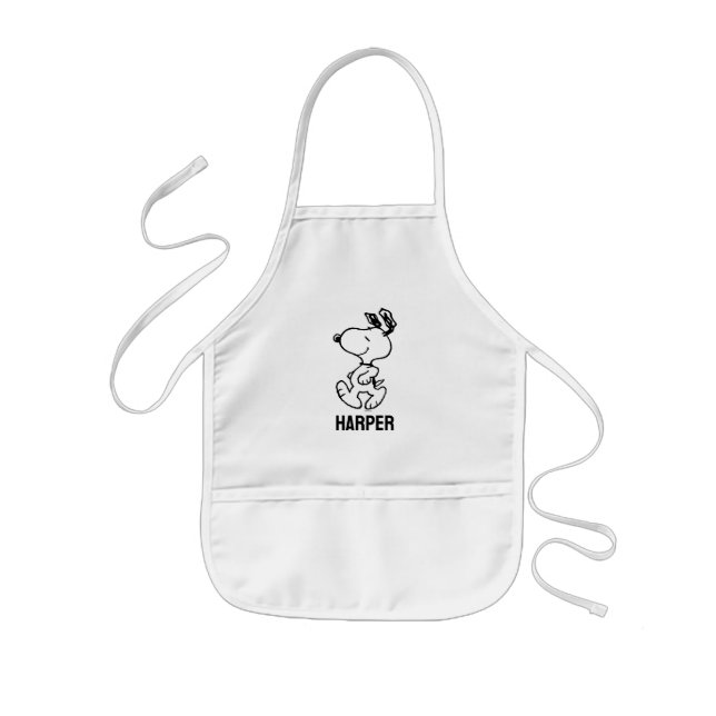 Avental Infantil Snoopy So Sweet Flower Pattern | Adicione seu nome (Frente)