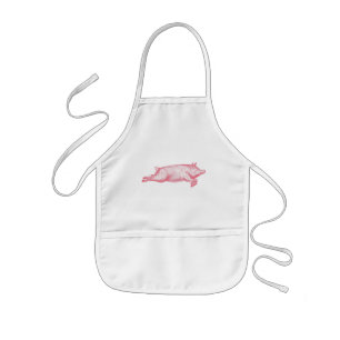 Avental Infantil Suínos Rosa, Crianças Apron