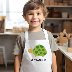Avental Infantil Tartaruga Verde Fofa Personalizada