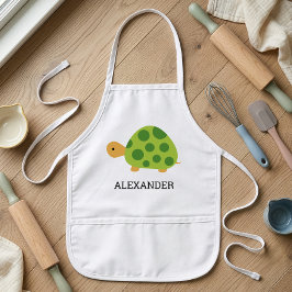 Avental Infantil Tartaruga Verde Fofa Personalizada