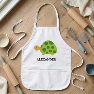 Avental Infantil Tartaruga Verde Fofa Personalizada