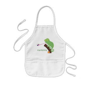 Avental Infantil Um desenho animado de lagarto de camaleão verde e