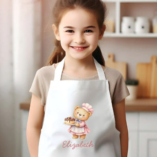 Avental Infantil Ursa de pelúcia personalizada fofa da padaria