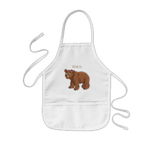 Avental Infantil Urso bonito com ilustração de desenho animado de