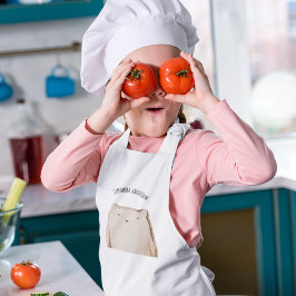 Avental Infantil Urso Rosa Rosa Pastel de Bela Moderna com Nome