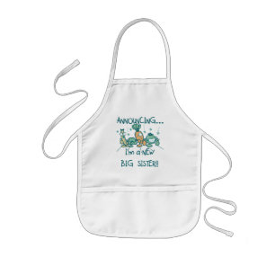 Avental Infantil Veggies Engraçados Nova Irmã