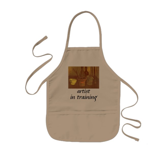 Avental Infantil Vincent van Gogh - Pincéis da Vida Estática no Pot (Frente)