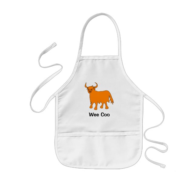 Avental Infantil "Wee Coo" - Coroa escocesa (Frente)