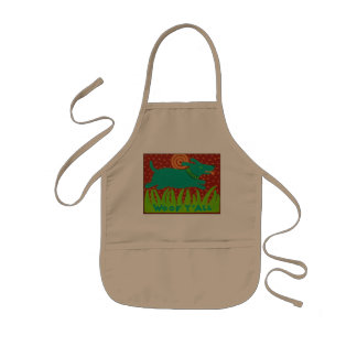 Avental Infantil Woof Y'all Cotton Apron com bolso frontal