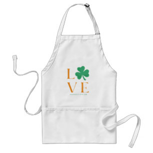 Avental Irish Love Shamrock Green and Orange Custom
