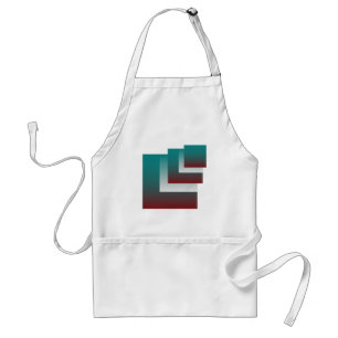 Avental Janelas em branco teal burgundy