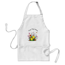 Avental Jardim Flor com seu Texto Branco Apron