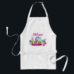 Avental Jardinagem Personalizada Bonita<br><div class="desc">Arte bonita do jardim de flores no avental de jardinagem personalizado para ela.</div>