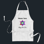 Avental Jewish Star Shana Tova<br><div class="desc">Shana Tova Jewish Star apresenta o estilo hebraico,  estrela de vidro manchada de David e saudação ensolarada por um Feliz ano novo.</div>