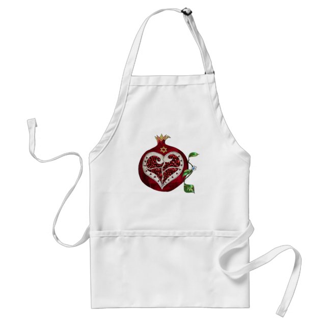 Avental Judaica Pomegranate Heart Hanukkah Rosh Hashanah (Frente)