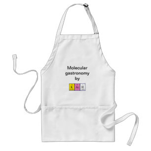 Avental Kath periódica mesa name apron